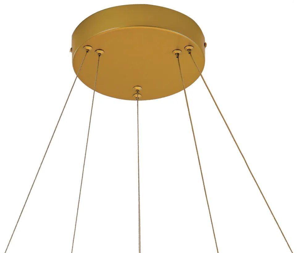 Pendente Mandala Duplo Ø40 E Ø60X8Cm Led 100W 3000K Bivolt Alumínio Do...