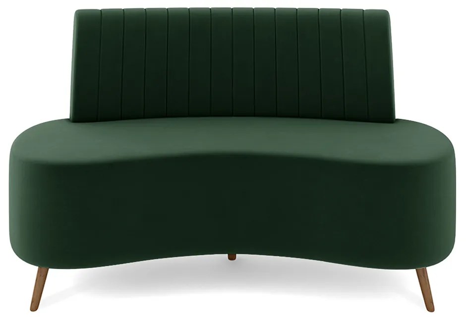 Sofá Living Decorativo 2 Lugares 1,35M Katara Verde Escuro Veludo G33 - Gran Belo