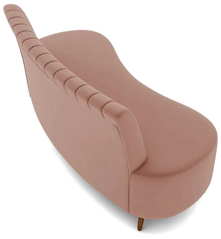 Sofá 2 Lugares Living 160cm Pé Palito Maraú Veludo K01 - D'Rossi - Rose