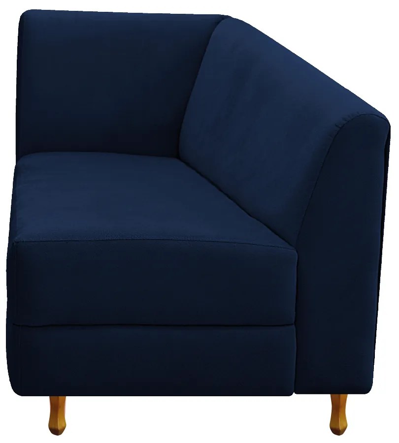 Recamier Valéria 140cm Lado Direito Suede Azul Marinho - ADJ Decor