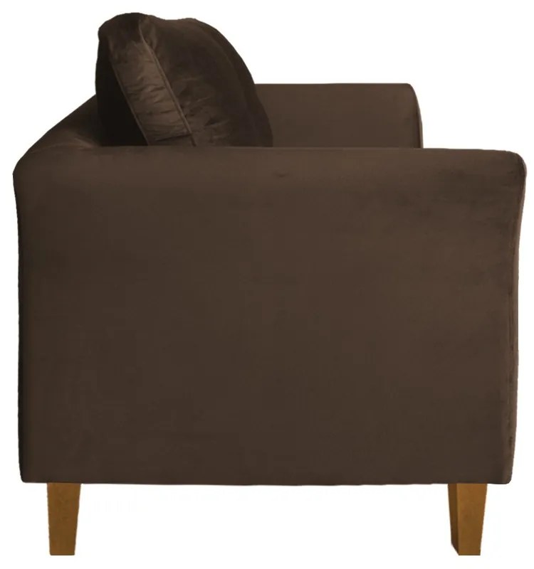 Poltrona Ibis Decorativa Suede Marrom