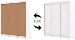 Guarda Roupa Casal 200cm 3 Portas Porto Flex Branco/Camarim - Vila Ric