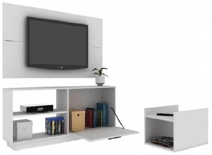 Conjunto Compacto Para Sala Rack e Painel  Branco