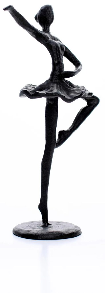 Escultura Decorativa Em Metal Preto Bailarina 20x14 Cm - D'Rossi