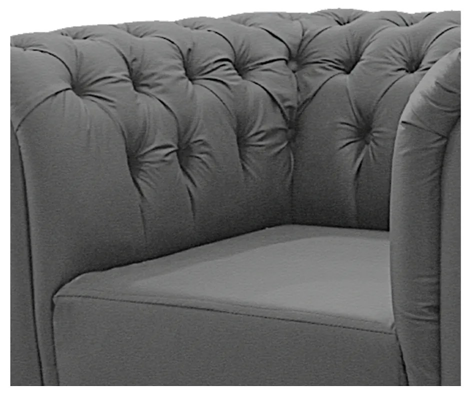 Poltrona Decorativa Chesterfield Ana Corano Cinza - ADJ Decor