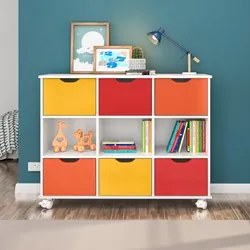 Nicho Organizador com Rodízios Toys 6 Gavetas Q01 Branco/Colorido - Mp