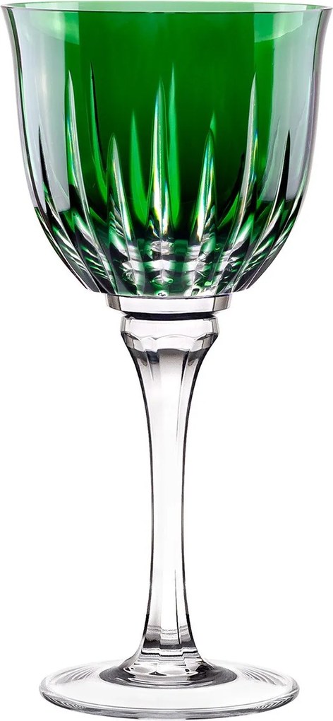 Taça de Cristal Lapidado p/ Vinho Branco 25 - Verde - 66  Verde Escuro - 66
