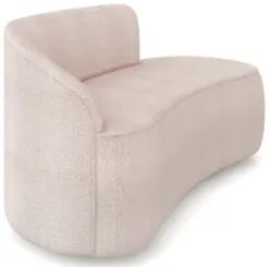 Sofá 2 Lugares Para Sala 140cm Orgânico Wendi Boucle Rose I01 - Mpoze