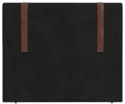 Cabeceira Cama Box Queen 160cm Estofada Glory Veludo Preto Z04 - Mpoze