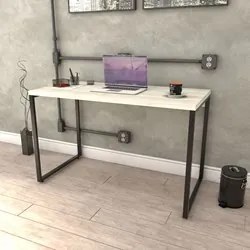 Mesa de Escritório Office 120cm Estilo Industrial Prisma C08 Snow - Mp
