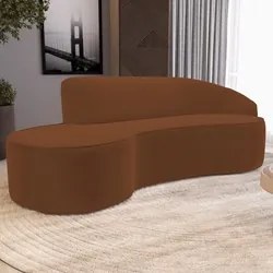 Sofá Living  3 Lugares 260cm Braço Direito Mozart D06 Veludo Telha - M