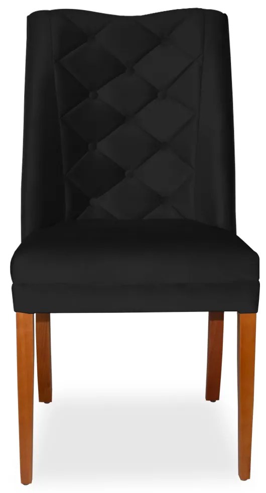 Kit 4 Cadeiras de Jantar Micheli Suede Preto