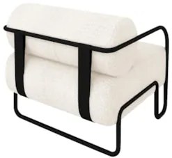 Poltrona Decorativa para Sala Industrial Kit 2 Kira Z08 Boucle Bege -