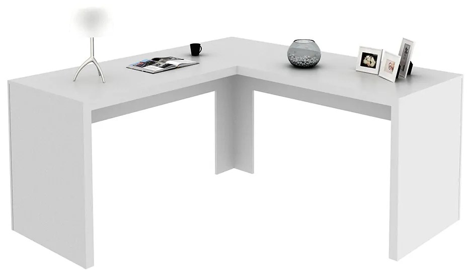 Mesa Angular para Escritório Home Office ME4116 MDP Branco G69 - Gran Belo