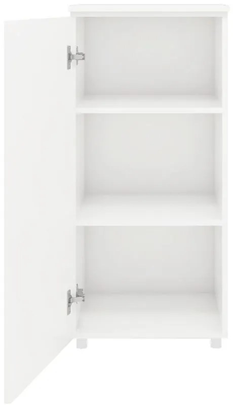 Armário Balcão Multiuso Escritório Porta Prateleiras Branco