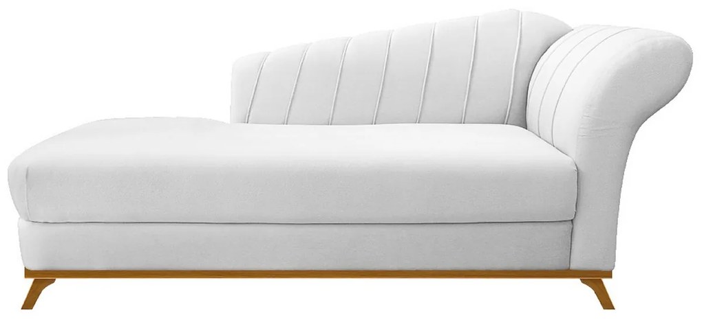 Recamier Vanessa 185cm Lado Esquerdo Suede Branco - ADJ Decor