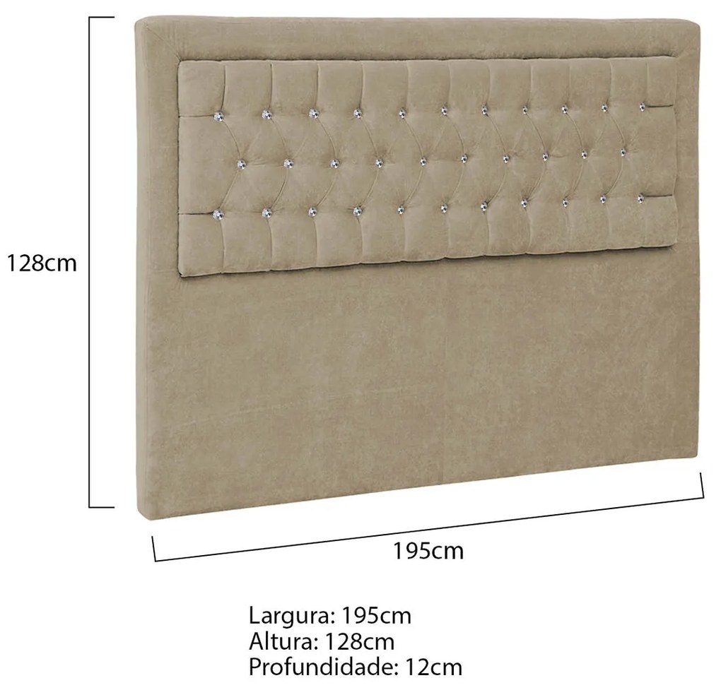 Cabeceira King Iasi P04 195 cm Suede - ADJ Decor
