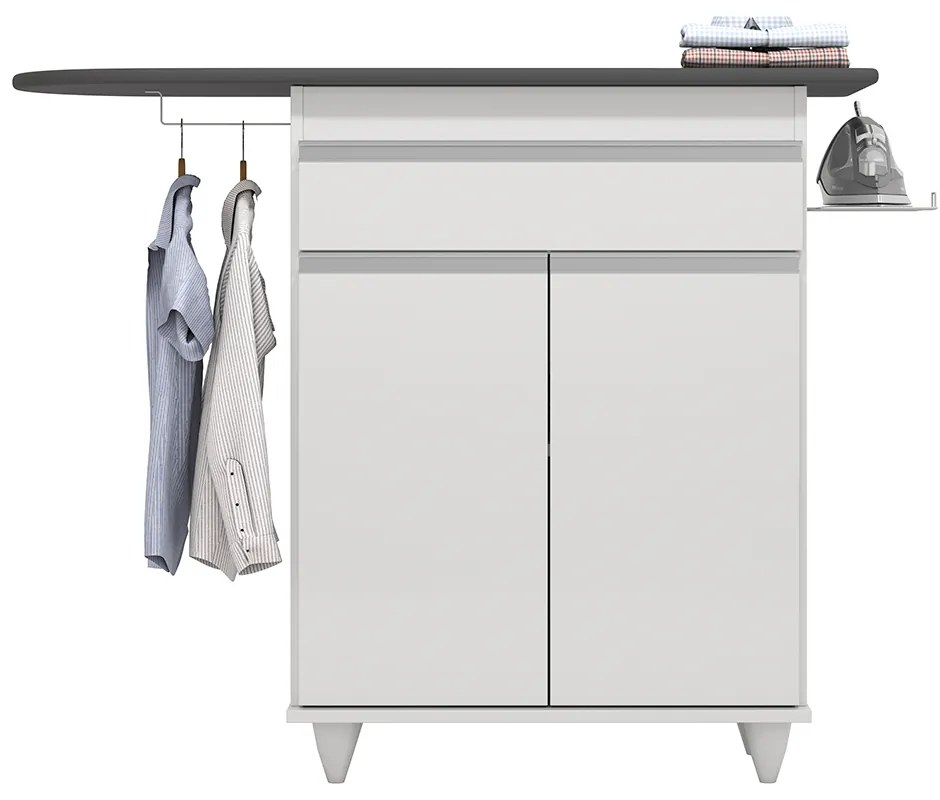 Tábua de Passar com Balcão 01 Porta Alice 119 cm - D'Rossi - Branco