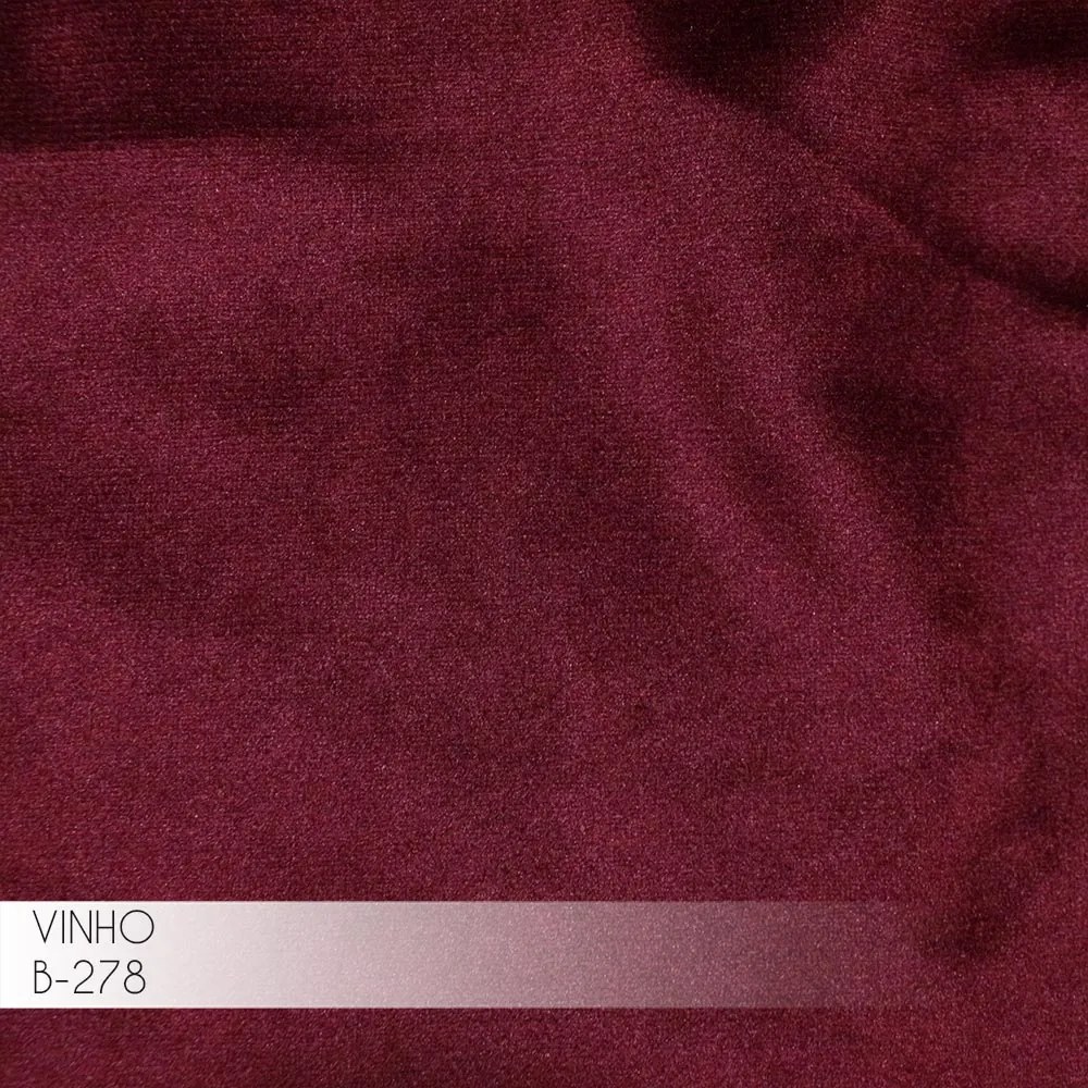 Sofá 3 Lugares Sala de Estar Eros 230 cm Veludo Vinho Base Fixa G15 - Gran Belo