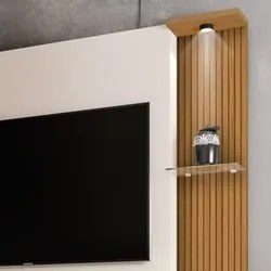 Estante Home Theater Para TV Até 60 Pol. com LED York Cinamomo/Off Whi