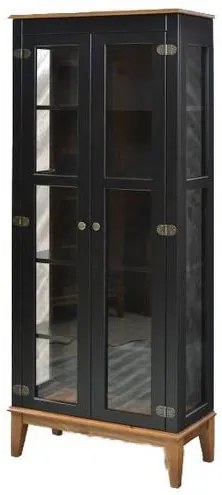 Cristaleira Bia Preto 2 Portas Base Amendoa 180cm - 58752 Sun House