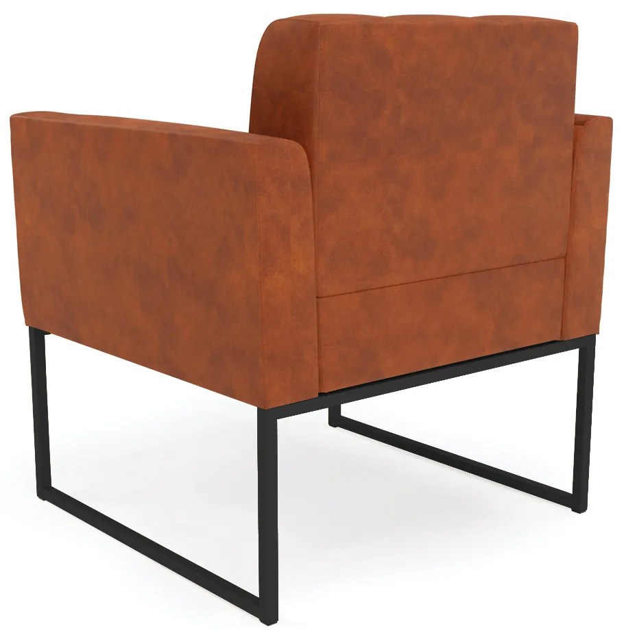 Poltrona Elisa Corano Nozes Base Metálica Industrial Preto D03 - D'Rossi