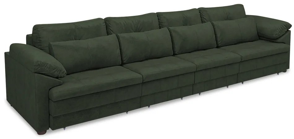 Sofá Retrátil Elétrico Sala de Estar Nolan Bipartido 414cm Conforto Premium em Couro Verde Manchado G58 - Gran Belo
