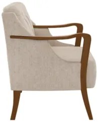 Poltrona Decorativa para Sala de Estar Capitonê Lapa Z32 Linho Cru Lis