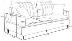 Sofá Living 2 Lugares 160cm com Almofadas Veras D05 Linho Cru - Mpozen