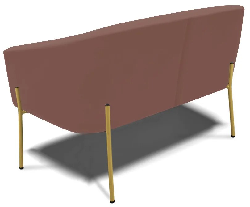 Namoradeira e 2 Poltronas Pé de Ferro Dourado Stella Veludo D03 - D'Rossi - Rose