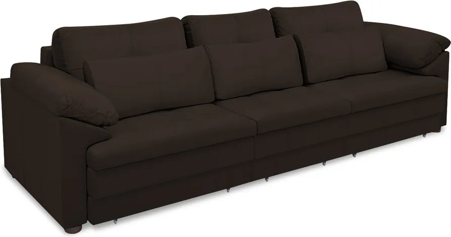 Sofá Retrátil Manual Sala de Estar Nolan Bipartido 297cm Conforto Premium em Couro Marrom G58 - Gran Belo