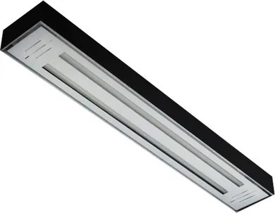 Plafon Sobrepor Aluminio Preto Valencia 125Cm