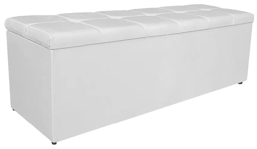 Calçadeira Estofada Manchester 195 cm King Size Corano Branco - ADJ Decor