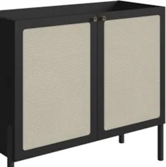 Balcão Aparador Buffet Cantinho do Café Pés Madeira Arlo A10 Nero/Pret