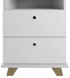 Conjunto Escritório Home Office 3 Peças Elai A06 Olmo/Branco - Mpozena