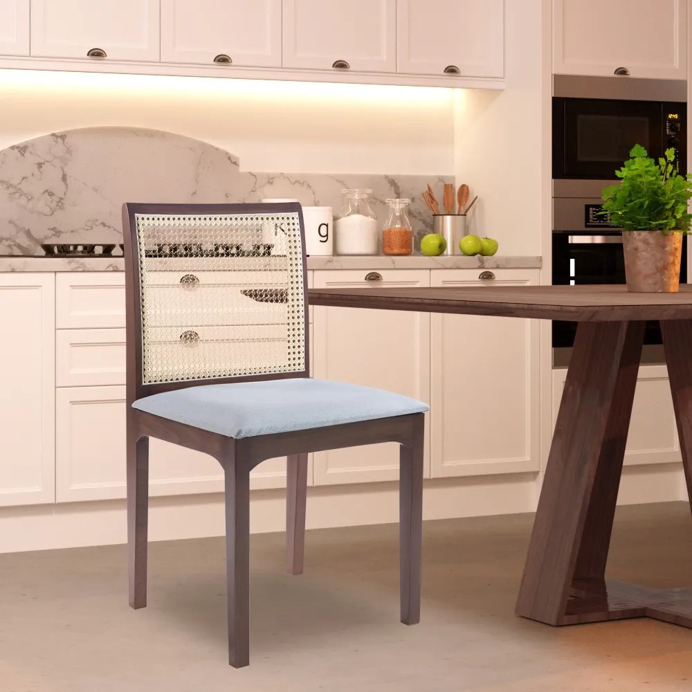 Kit 3 Cadeira Decorativa Sala de Jantar Steve Amêndoa G55 - Gran Belo
