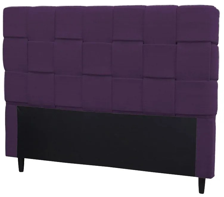 Cabeceira Cama Box Casal Queen 160 cm Ravena Veludo Roxo - Simbal - Violeta escuro