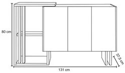 Balcão Aparador Buffet Bells 3 Portas N02 Ypê/Off White - Mpozenato