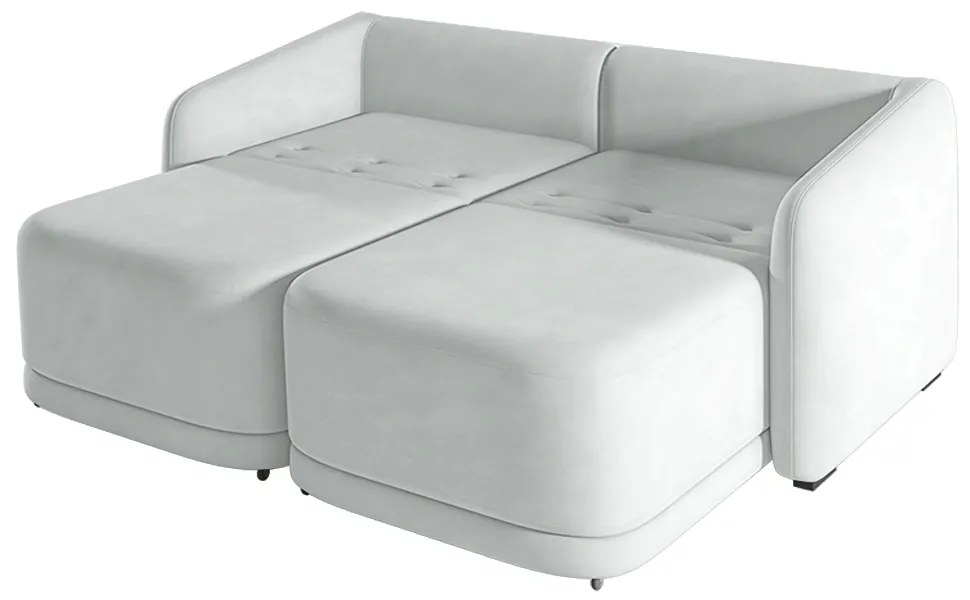 Sofá Cama Modulado Retrátil e Reclinável Decorativo Varsóvia 236cm Veludo Cinza G33 - Gran Belo