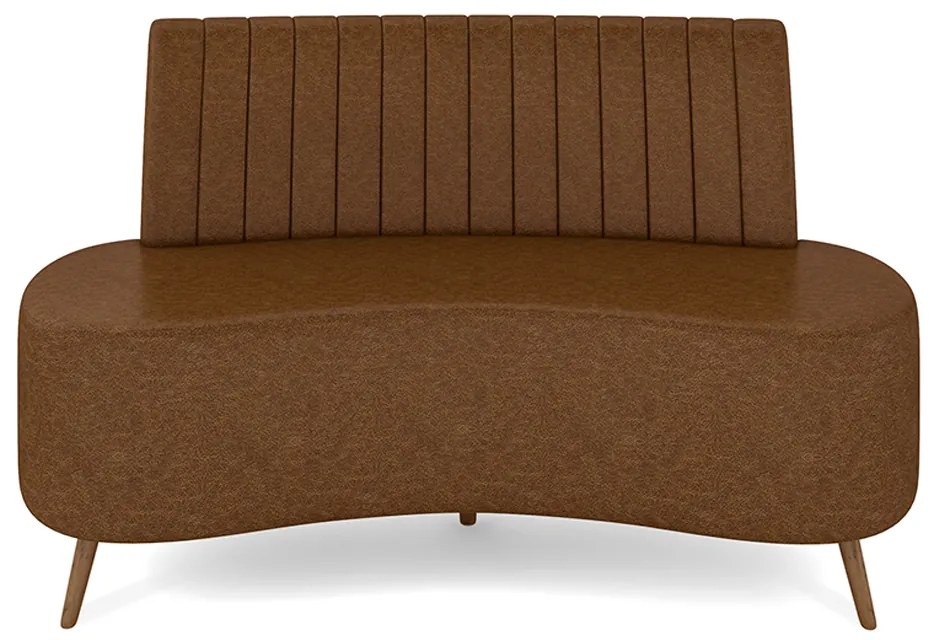 Sofá Living Decorativo 2 Lugares 1,60M Katara Marrom Corino G33 - Gran Belo