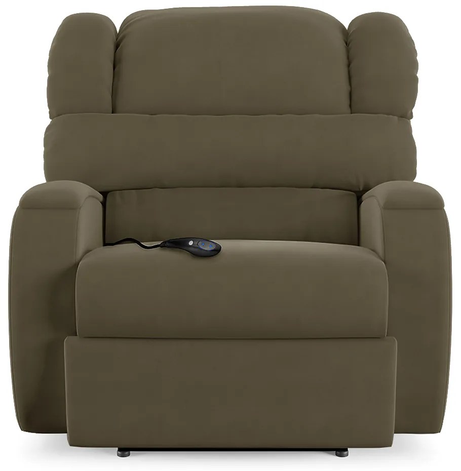 Poltrona do Papai Sala de Cinema Reclinável Kylie Controle Power Elétrico USB Veludo Capuccino G23