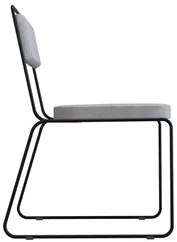 Cadeira Estofada Elis F02 Linho 762 Cinza - Mpozenato