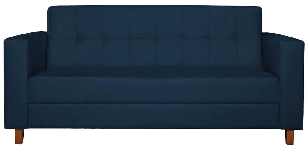 Sofá 2 Lugares Denver Suede Azul Marinho - ADJ Decor