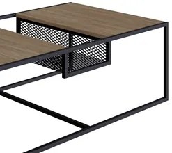 Mesa de Centro Com Nicho Pés Metálicos York Hanover/Preto - Artesano