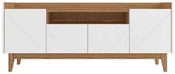 Rack Adria 1.60 Branco/Noce - Casa D Móveis
