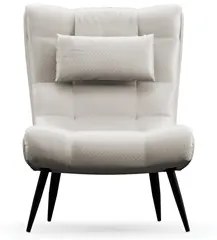 Poltrona Decorativa Para Sala de Estar com Almofada e Pés Palito Lord