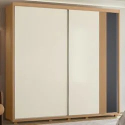 Guarda Roupa Casal 240cm 2 Portas Aline Flex A02 Off/Titanium - Mpozen