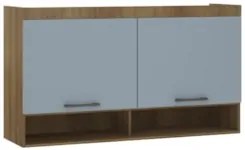 Armário Aéreo Ponte Modulado 145cm Delphi Avelã/Grey L01 - Mpozenato