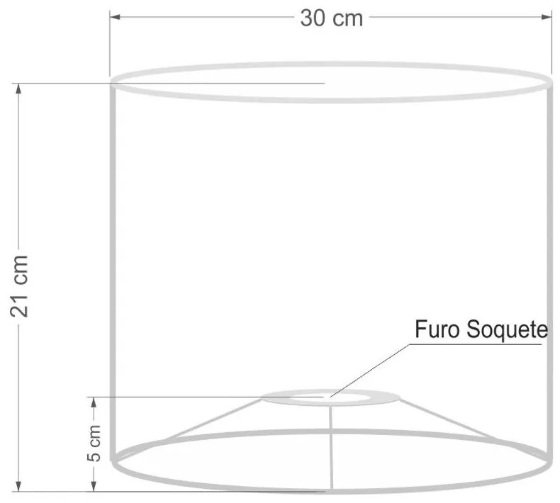 Cúpula abajur e luminária cilíndrica vivare cp-8014 Ø35x21cm - bocal europeu