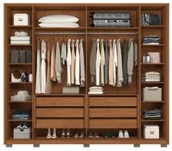 Guarda Roupa Casal 6 Portas 6 Gavetas 265cm Espartacus Freijó/Off Whit